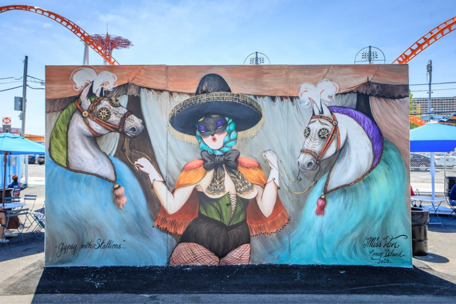 Miss Van Gipsy with Stallions Street Art
