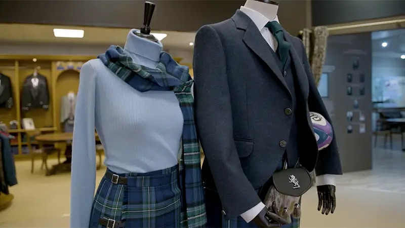 Kleidung mit Tartanmuster