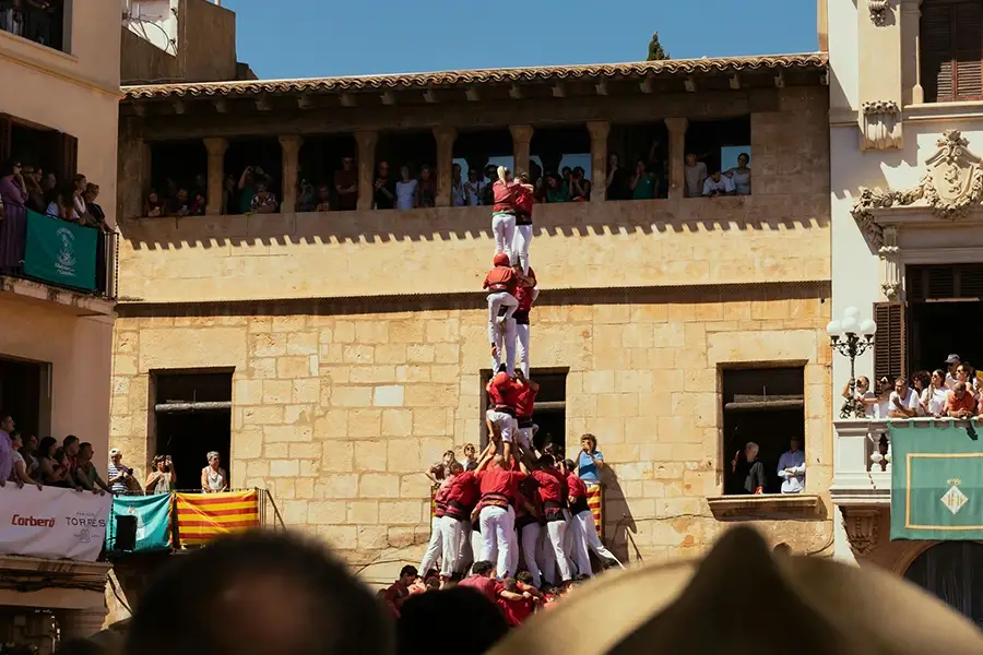 Menschenturm in Barcelona