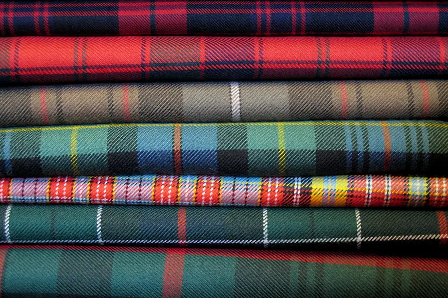 Verschiedene Tartan Stoffe