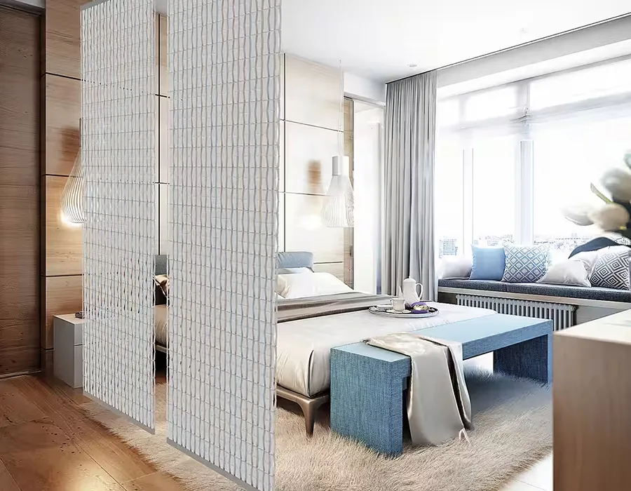 Schiebegardine als Raumteiler