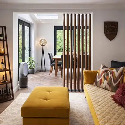 Raumtrenner aus Holz für kleine Räume