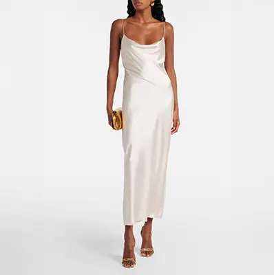 Slipdress Weiß Seide