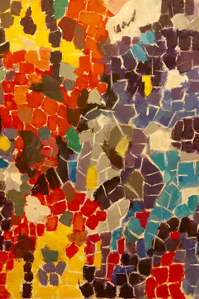 Alma Thomas Ausschnitt aus ihrem Werk Alma's Flower Garden