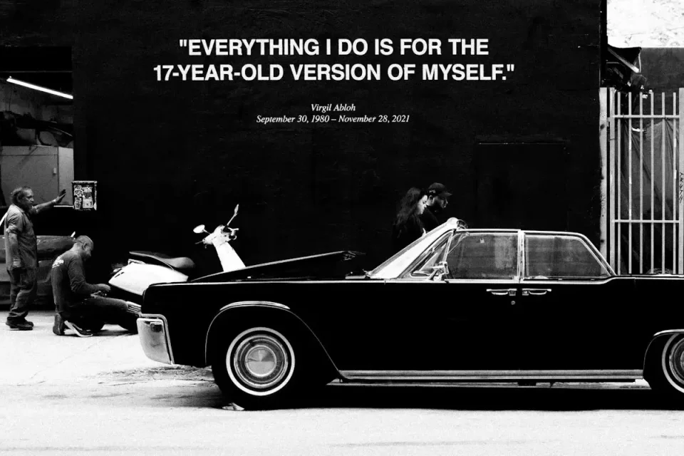 Virgil Abloh Off-White Zitat an Wand